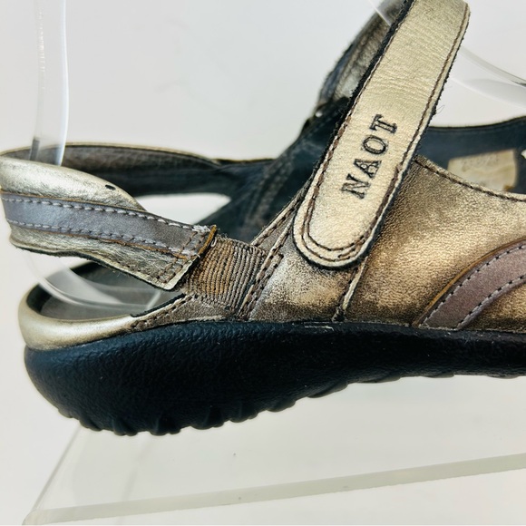 Naot Metallic Pewter Silver Bronze Rongo Mary Jane Slingback Flat Shoes, sz 39 8 - Picture 6 of 12